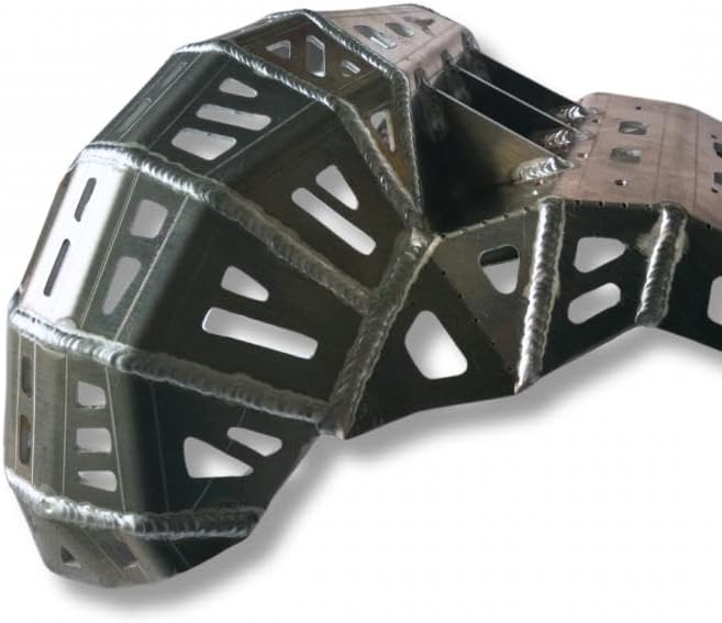 Skid Plate (Bash Plate) With Pipe Guard Fits Ktm (EXC-XCW-SX) 2024-2025 Husqvarna (TE-TX-TC-TE) 2024-2025 Gasgas (EC-MC) 2024-2025 TBI MODELS (Silver, 14 x 10 x 6)