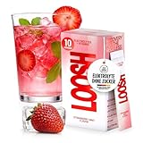 LOOSH Elektrolyte ohne Zucker | 10x Elektrolyte Sticks für bessere Hydration | Elektrolyt Pulver mit wertvollen Electrolytes & Vitaminen für Training, Party & Reise | 100% Vegan | Erdbeere Minze