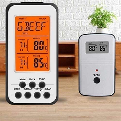 Termómetro de carne |Termómetro digital for alimentos de lectura instantánea |Parrilla, ahumador, barbacoa, cocina, horno, termómetro de dulces for cocinar, asar a la parrilla, ahumar con 2 sondas de