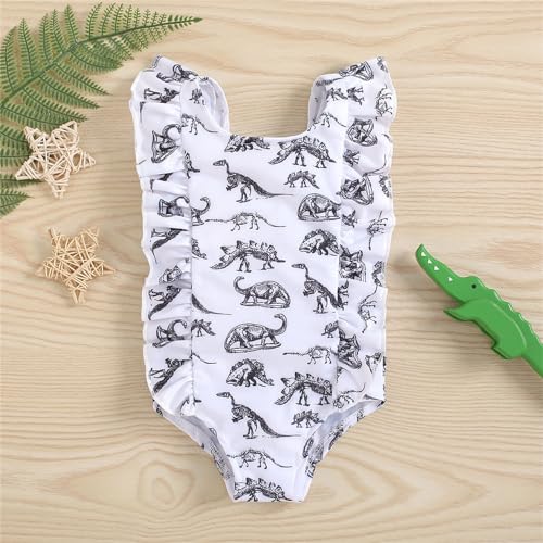 Roupa de banho para meninas, estampa de dinossauro, tamanho para crianças pequenas e grandes, roupas