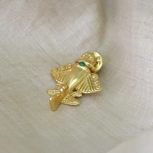 Image of Colombian Emerald & Multi-Material Options | Quimbaya Flyer Lapel Pin | Ancient Alien Golden Jets Collection