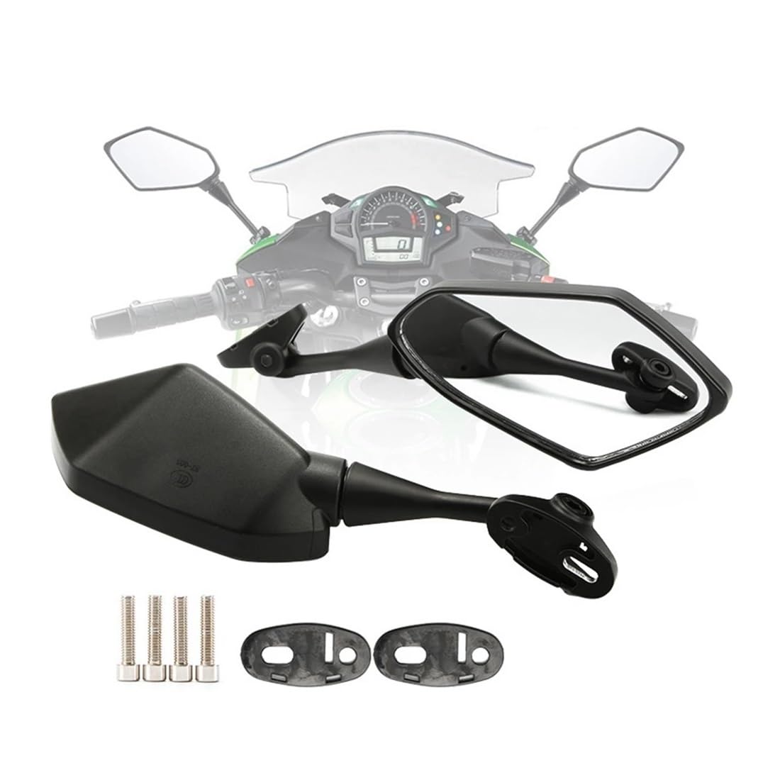 1 Par De Espejos Retrovisores Universales ABS Para Motocicleta, Deportivos, Color Negro, Para Manillar De Scooter Y Motocross Retrovisor moto