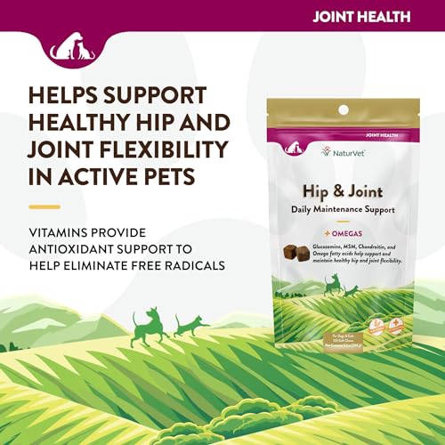 NaturVet Hip & Joint Soft Chews Plus Omegas for Dogs and Cats, 120 ct Soft Chews, Made in USA - Image 4