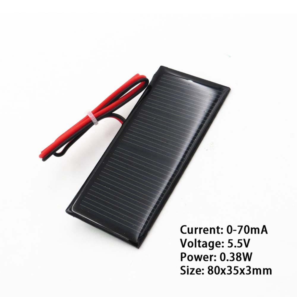 10Pcs 5.5V 70mA 0.38W Mini paneles solares para energía solar Mini células solares Materiales de juguete de bricolaje Células fotovoltaicas Kit