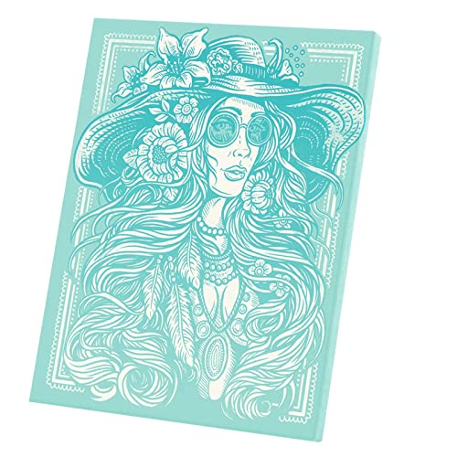 Tableau décoratif femme hippie en toile imprimée haute définition 40x51 cm