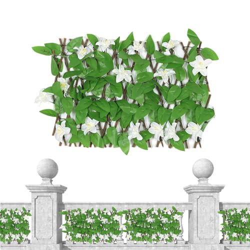Salyeeluly Valla expandible,Paneles de celosía,Vallas Decorativas estirables | Soporte para Plantas, Valla Decorativa de Enrejado de Pared para escaleras, decoración del hogar