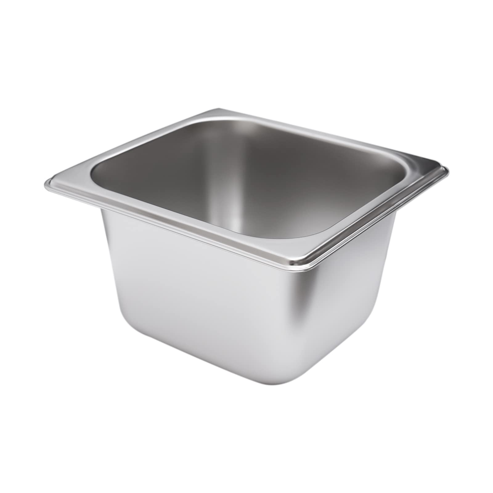 Gn - Bandeja de accesorios con recipientes, tapa de acero inoxidable, recipiente estándar para mesa de vapor, recipiente para alimentos y tartas, 6 unidades
