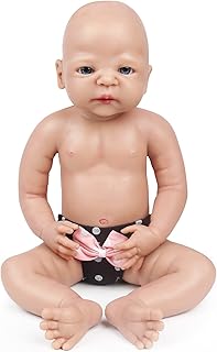 Vollence 22 inch Full Silicone Baby Dolls, Not Vinyl Dolls, Realistic Baby Doll, Real Reborn Baby Dolls, Newborn Baby Doll, Lifelike Baby Dolls - Girl