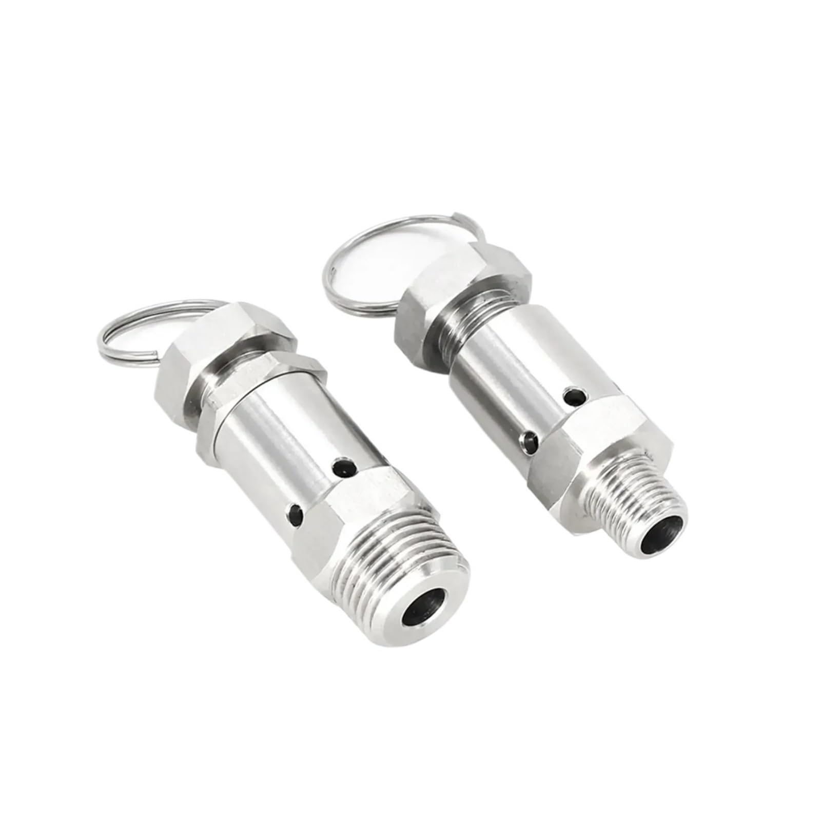 Válvula de Seguridad de Alivio de presión con Resorte Sanitario de Acero Inoxidable 304 Ajustable, Macho NPT de 1/4", 3/8" y 1/2" for compresor de Aire(1/4",8-12 Bar Adjustable)