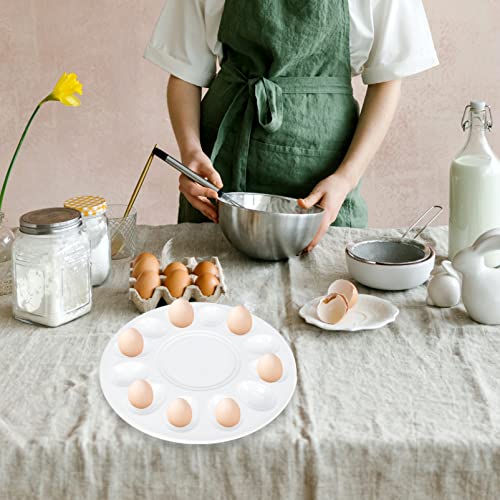 Divided Egg Plate Porcelain Deviled Egg Tray Decorative Easter Egg Platter 12 Grids Deviled Egg Holder Egg Plate Ceramic Egg Dish Snail Plate Kitchen Gadgets 30. 5Cm Egg Serving Ceramic Tray #TOP5