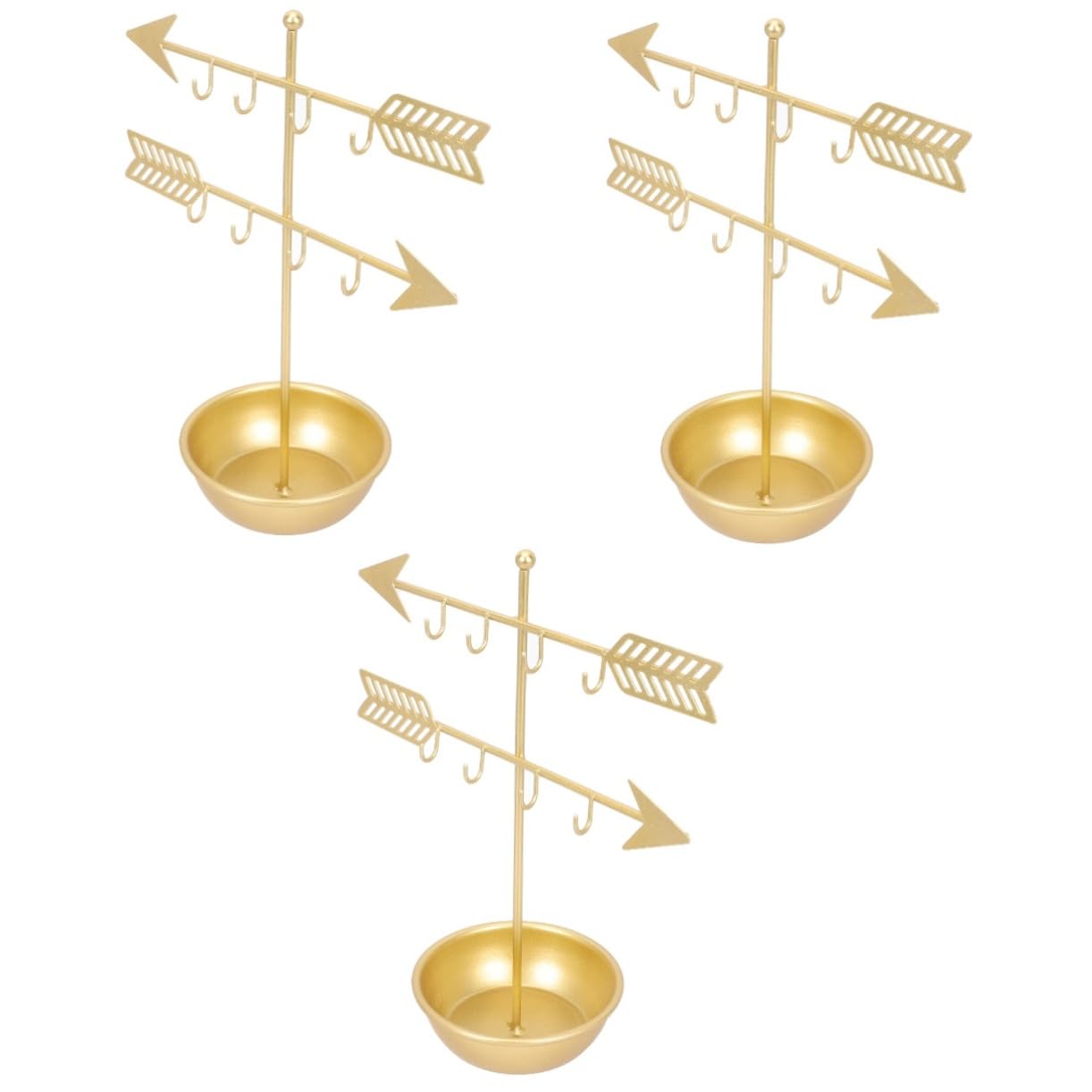 Organisateur de boucle d'oreille Healvian, support bijoux or 3 pièces