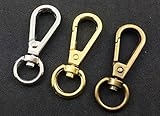 4pcs Loop Swivel Eye Spring Snaps Hooks Lobster Clasps Keychain Straps Trigger HK1549 (Antique Brass)