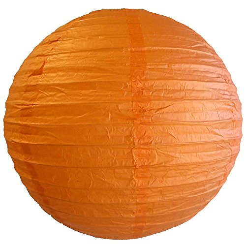 Image of Quasimoon PaperLanternStore Decorative Paper Lantern - (10-Pack, 4-Inch, Orange, Even Ribbing) Round Paper Lanterns - Ideal Wedding and Party Decor or Home Accent, Lighting Optional