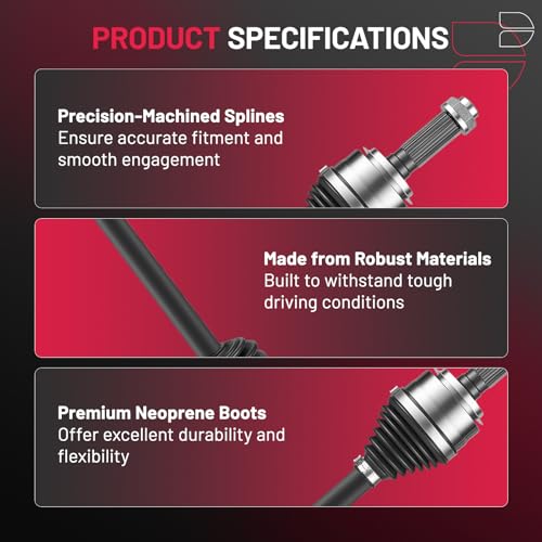 BDFHYK 2PCS NCV21552 NCV21553 CV Axle Shaft Assembly Front Left+Right Compatible with Compatible with Acura MDX 2007-2009; Compatible with Honda Pilot 2009-2011 by BDFHYK - Image 2