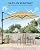 GarveeLife 10FT Patio Umbrella Outdoor Large Cantilever w/Base Included Market Sun Shade Windproof Offset with 360-Degree Rotation for Garden Deck Pool Patio, Beige
