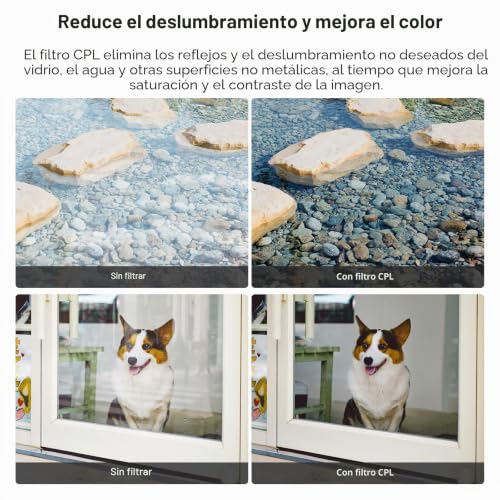 Filtros ND Variables 67mm CPL Difusión Negra Compatible con iPhone Kit de Accesorios FL-B37 4