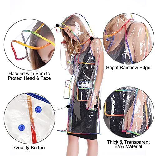 Bienvenu Transparent Raincoat for Women Rain Ponchos for Adult Waterproof Rain Jackets4