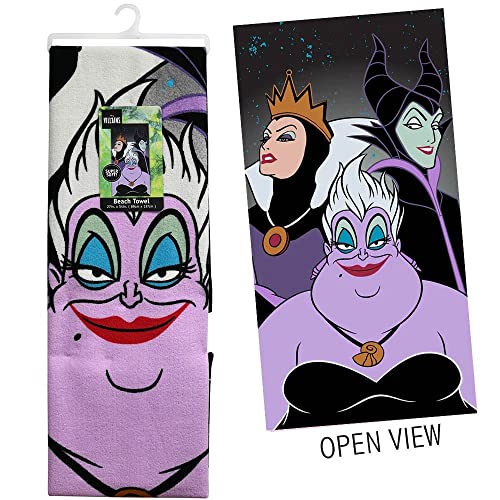 United Pacific Designs JF62278POE: Villains Microfiber Beach Towel 27X54'', Multicolor
