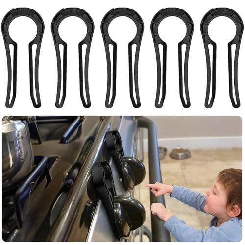 Image of Gas Stove Safety Knob Lock, Baby Proof Stove Oven Locks, Kids Proof Stove Guard, Clear (Pack of 5)