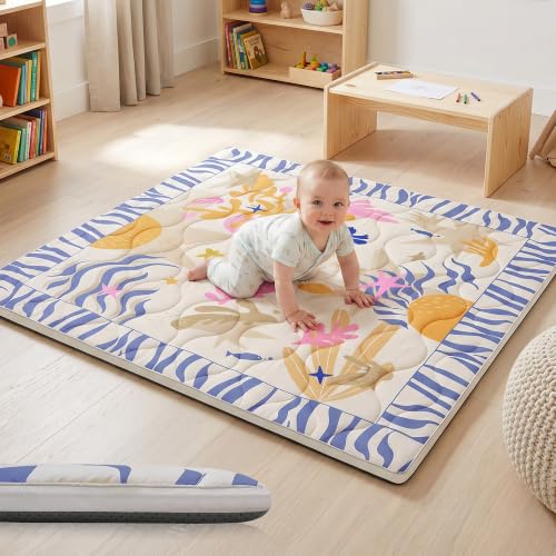 Image of 1.6 inch Thick Baby Play Mat, 50x50 Removable & Machine Washable Cover