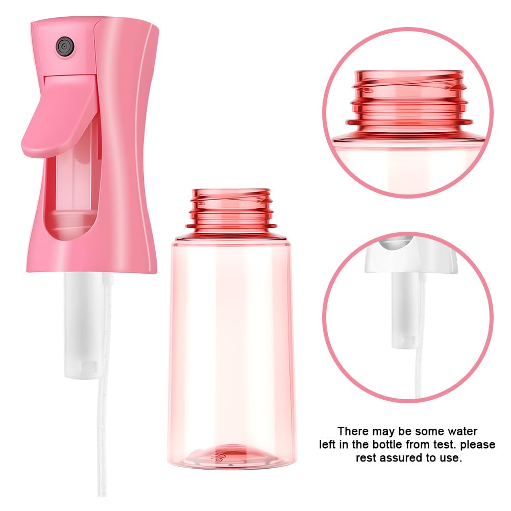 Alaoo Bottigliette Spray, 200ML Bottigliette Spray Flacone Spray Continuo Fine, Bottigliette Spray Riutilizzabile, Adatto per la Cura dei Capelli, Pelle, Piante, Degli Animali Domestici(B-Rosa) - 5