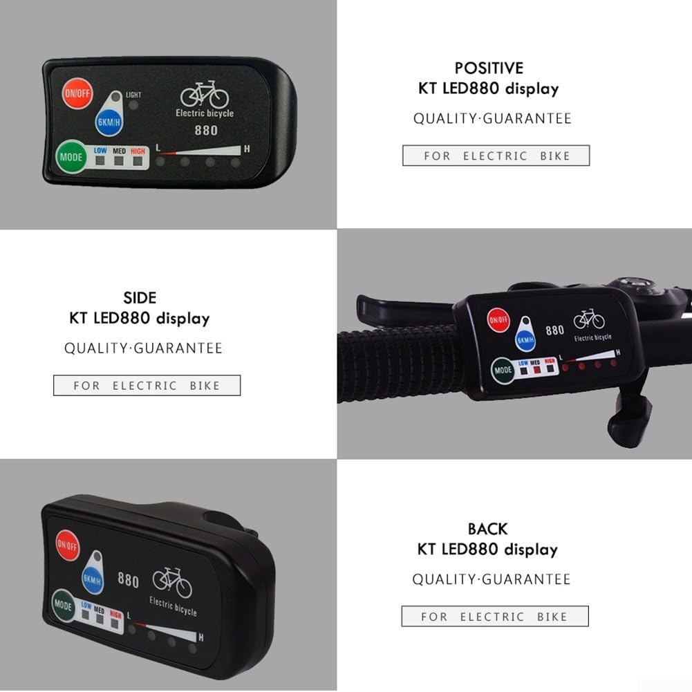 Misuratore di controllo per bicicletta elettrica, 24/36/48 V, display a LED, controllo bici elettrica con display a quattro bit di potenza per KT 880 per KT-LED880