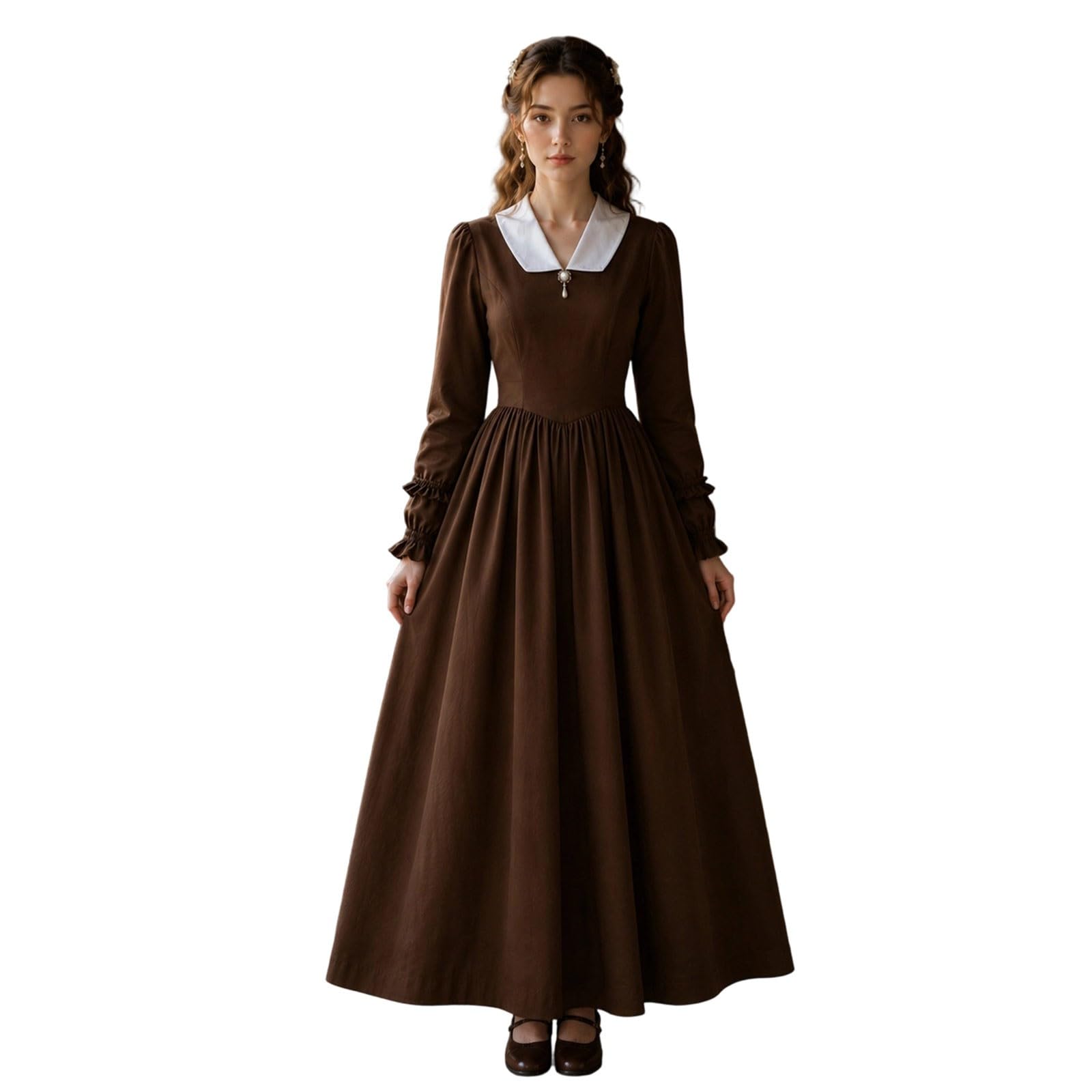 Dirndl Damen Oktoberfest Outfit Midi Dirndlkleid Trachtenkleid Elegantes mittelalterliches Kleid mit Taillenbetonung für Bühnenauftritte und Halloween Spitze Midi Dirndlkleid Kleid für