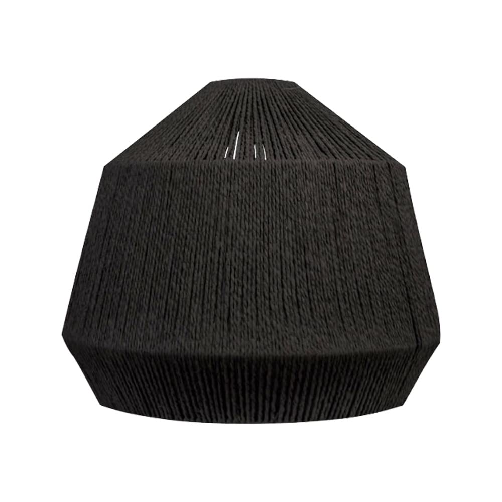 Minisun Black | Large Modern Woven Rope Ceiling Pendant Light Shade | Pendant Lights, Home Décor & Improvement Essential | Includes Bulb [3000K Warm White] | 45Cm Shade Width