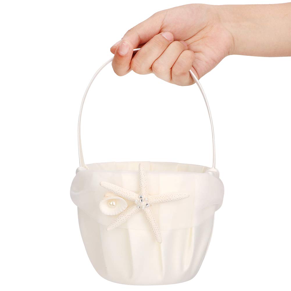 Wedding Basket, Makeup Basket Decorative Sweet Flower Girl Basket for Weeding Party Gift