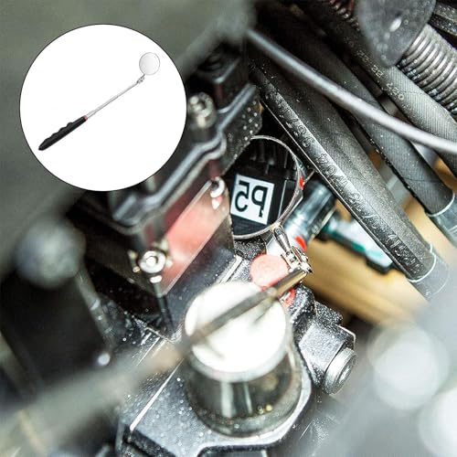 banjiabb 2 Stück Auto Inspektionsspiegel Mit Teleskopgriff,Teleskopspiegel,Inspektionsspiegel,Teleskop Spiegel,Faltbar Einziehbar Rund Teleskopspiegel Fur Techniker