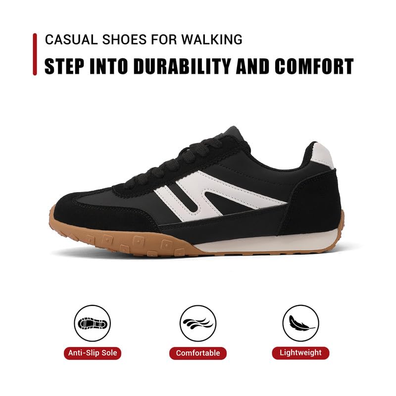 Image of Sneakers for Women Retro Fashion Trendy Sneakers with Foam Insole Casual Shoes for Walking Tennis Classic Non-Slip Comfort Shoes