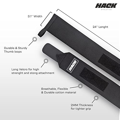 Hack Athletics Professional 24" Flexible Wrist Wraps with Thumb Loops - Image 3