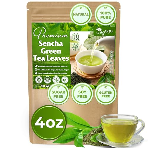 TOG999, Permium 4oz Natural Sencha Tea Leaves, 100% Natural &amp; Pure. Sencha Loose Leaf Herbal Tea, No Additives, Vegan