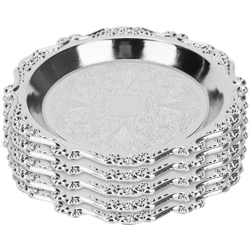 MOLUCKFU 6 pezzi Vassoi Vintage in Metallo per Snack con Decorativo Vassoi Portata Antichi per Frutta Noci Caramelle Piatti Finger Food per Feste e Eventi