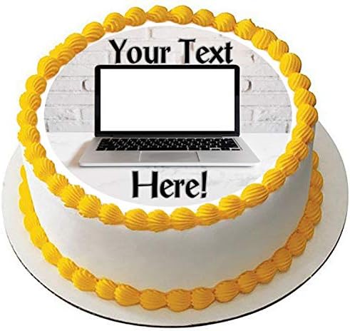 Miniatura 2 de Ordenador portátil - Decoración comestible para tartas - 6" redondo