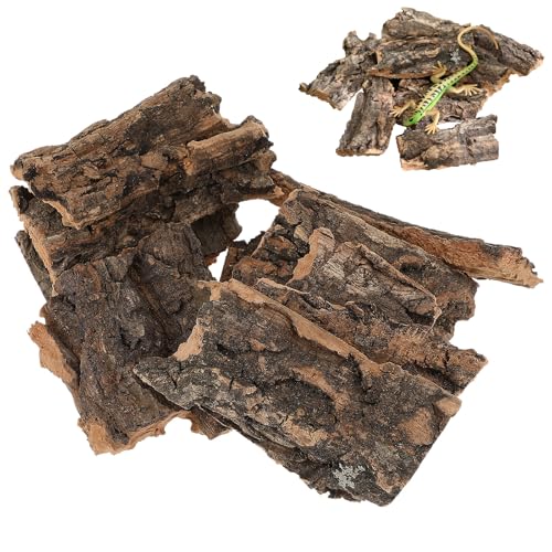 SUPVOX Lot de 10 écorces de liège naturelles pour reptiles, décoration d'écorce d'arbre pour reptiles et plate-forme d'escalade - Cachettes de terrarium,...