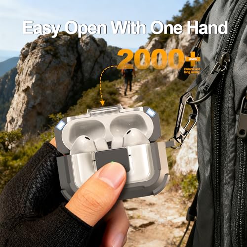Image of RFUNGUANGO AirPods Pro 3 Case MagSafe Magnetic Automatic Lock, Gray