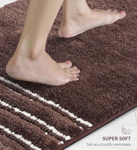 Image of Obsessions Ultra Soft Solid Bath Mat - Premium 1950 GSM Density, Anti-Skid Safety Backing & Superior Absorbency for Quick-Dry Comfort (40x60 cm, Chocolate)
