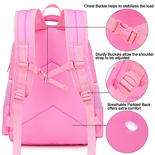 Camtop Backpack For Girls Kids School Backpack With Lunch Box Preschool Kindergarten Bookbag Set (Pink) #TOP5