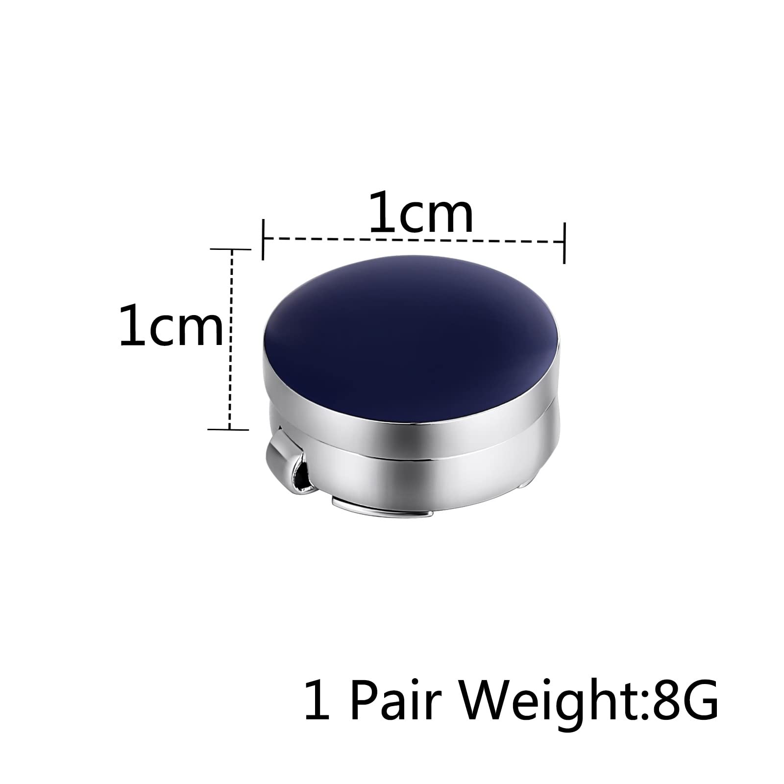 Gemelli da Uomo Blu, Gemelli per Marito da Sposa Gemelli da Camicia in Acciaio Inossidabile Blu Rotondi per Abito da Uomo inciso con Confezione Regalo