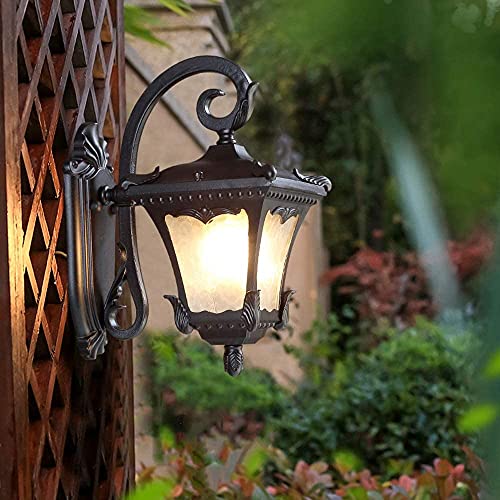 Lanterne extérieure E27 étanche et rétro noire pour un éclairage de maison durable