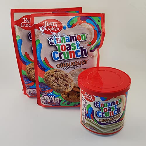 Cinnamon Toast Crunch Sugar Cookie Bundle: 2x Betty Crocker Cinnamon Toast Crunch Cinnadust Cookie Mix, Cinnamon Toast Crunch Cinnadust Frosting