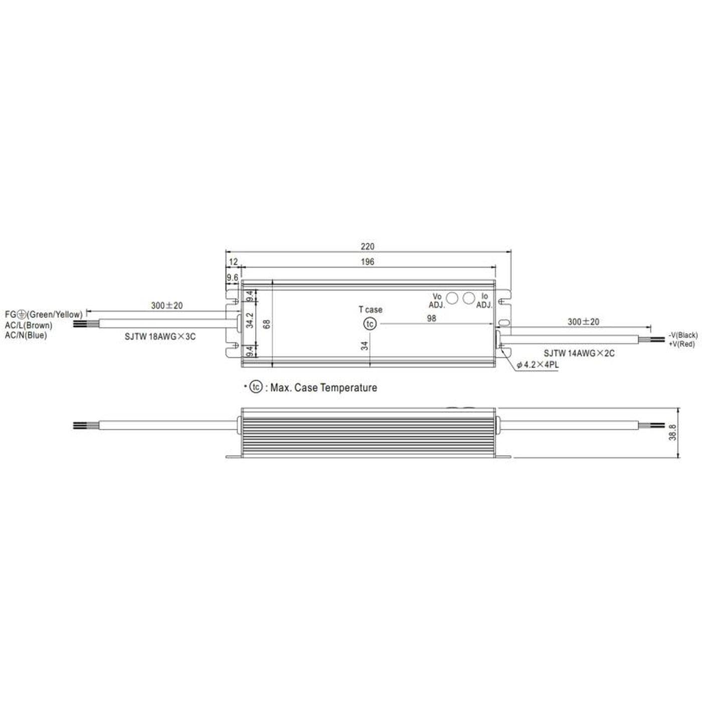 MEAN WELL HLG-120H-36A 122W 36V 3,4A LED Netzteil IP65