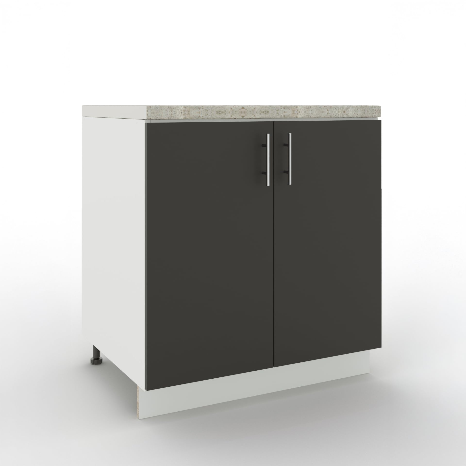 JD Greta Adjustable Kitchen Base Unit - 800mm - Base Cabinet with Doors & Worktop - Dark Grey Matt โ image 1