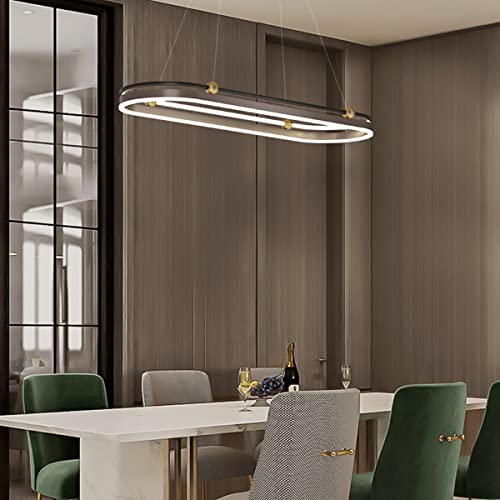 Table à manger ovale LED dimmable avec suspension réglable Lil