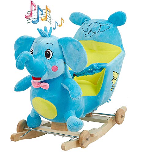 KARMAS PRODUCT Baby Kids Rocking Horse Toy Child Wooden Plush Rocking Horse Chair