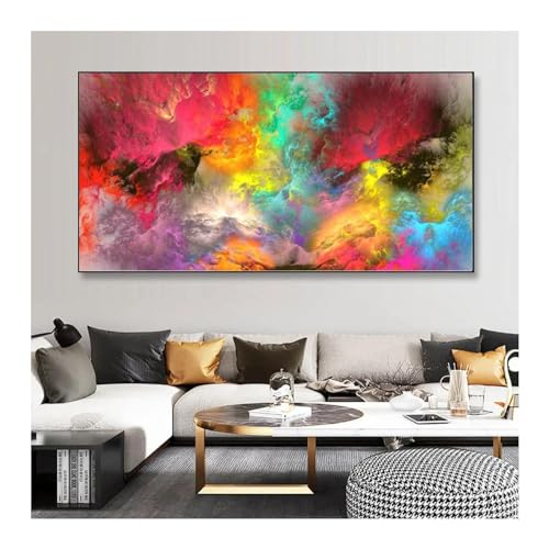 Tableau mural abstrait nuage coloré pour décoration salon moderne