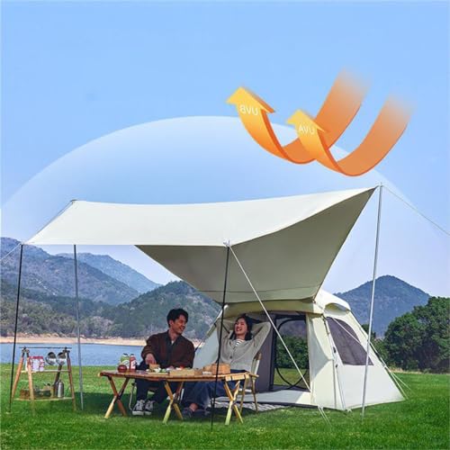 Carpa instantánea para camping familiar 5 personas beige miniatura 2