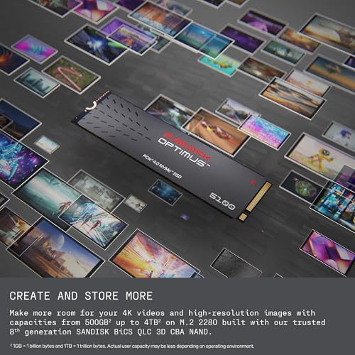 Image of SANDISK Optimus 5100 NVMe SSD, 500GB, Upto 6600MB /s R, 5600MB /s W, 5Y Warranty, PCIe Gen 4 NVMe M.2 (2280), Gaming Storage, Internal Solid State Drive (SDSP51500GAN-000E0)