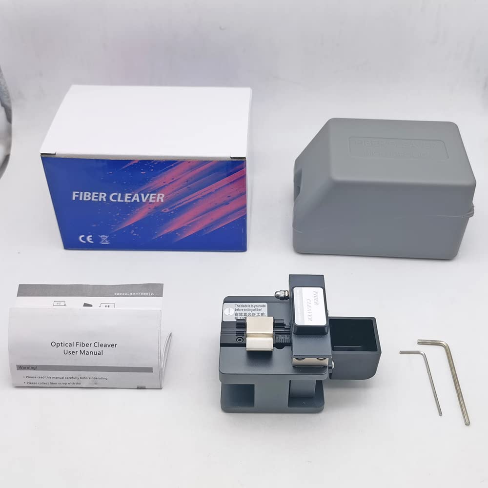 TM20 Fiber Cleaver Taglierina Fibra Ottica con 24 Punti di Cleaving da Precisione CNC Machining, Mannaia Fibra Ottica con Supporto per Fibra 3 in 1 e Materiale in Alluminio Aeronautico